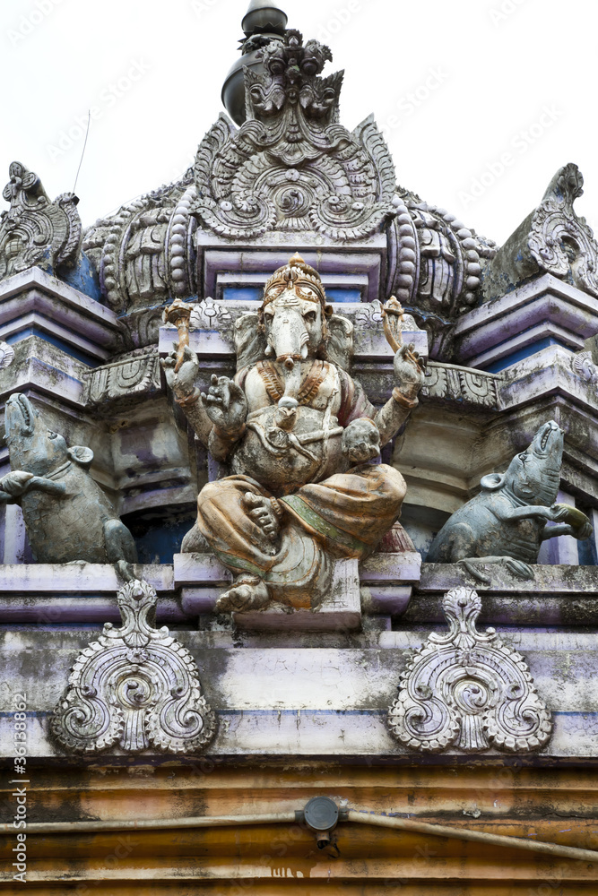 hindu god ganesha in hindu temple, sri lanka