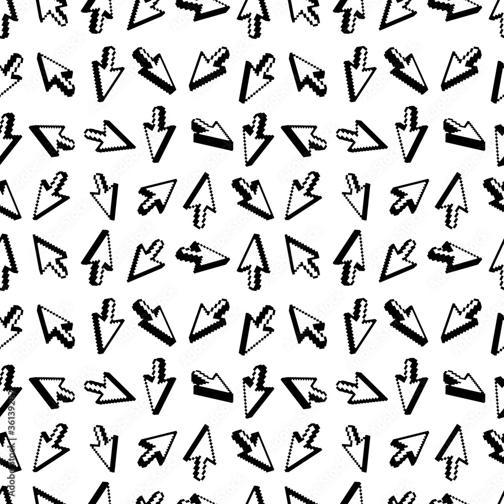 Cursor seamless background pattern. Vector.