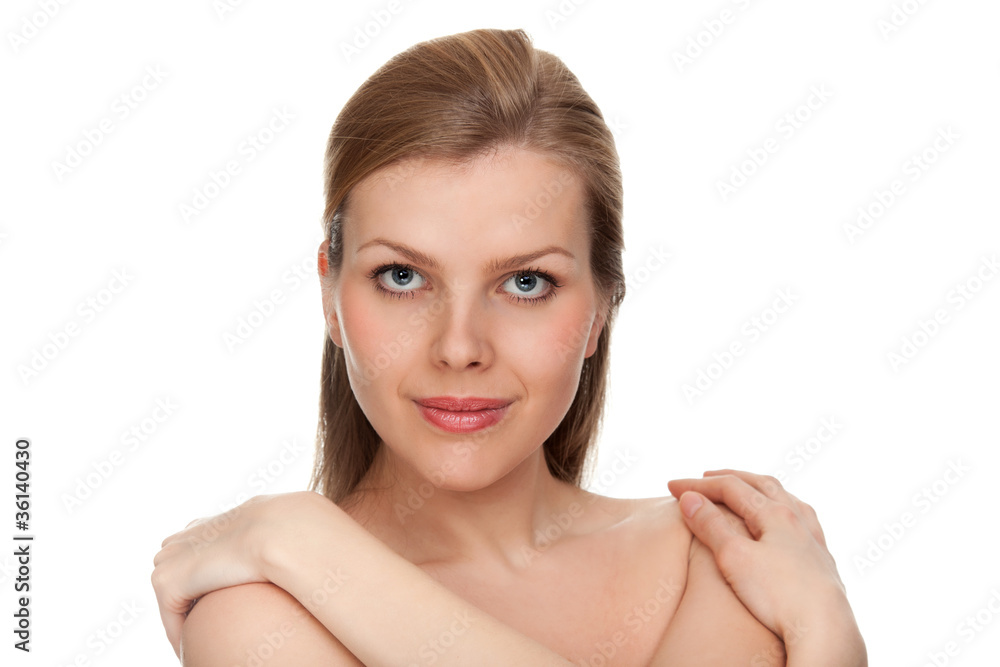 woman touching with her hand the healthy skin woman touching with her hand the healthy skin