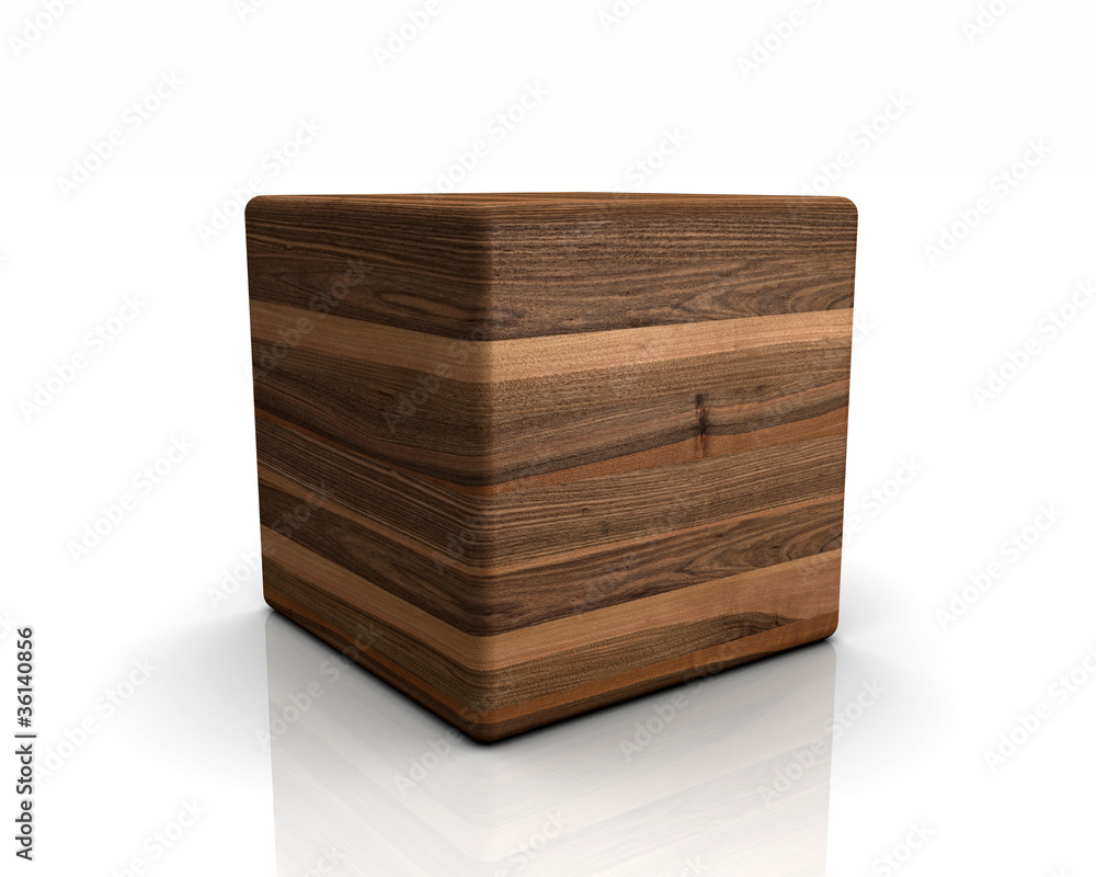 3D Holzwürfel abgerundet - Nuss (Europäisch) 3D Holzwürfel abgerundet - Nuss (Europäisch)