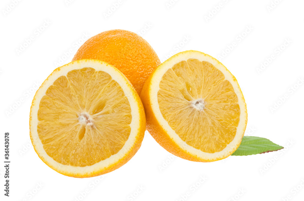 Oranges isolated on a white