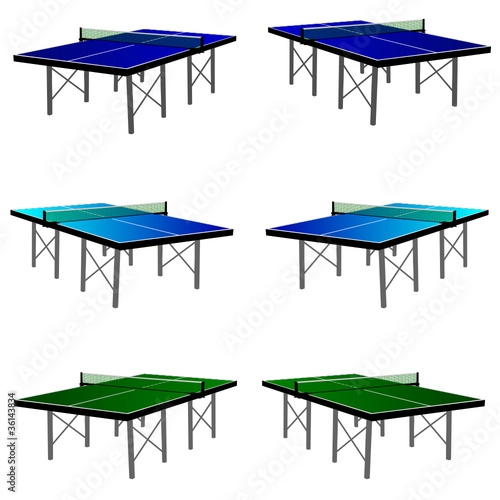 ping pong table in three color