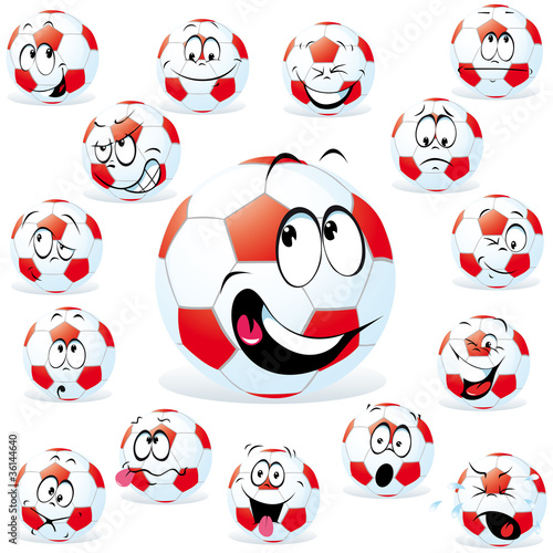 handball cartoon wit many expressions
