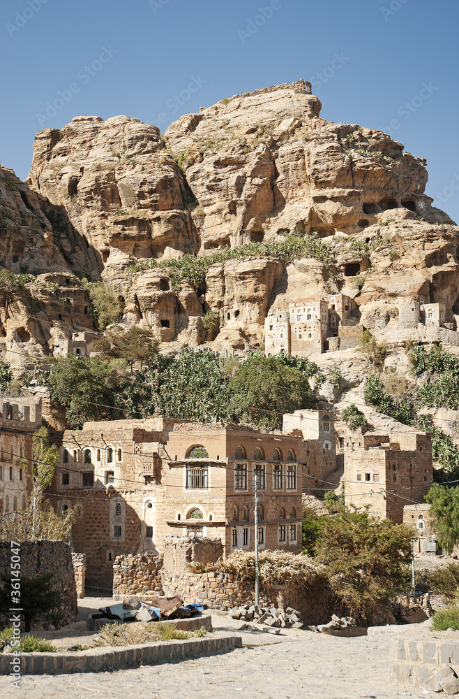 yemeni mountain village near sanaa yemen
