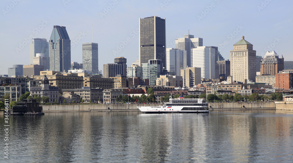 Montreal skyline and Saint Lawrence River, Quebec, Canada