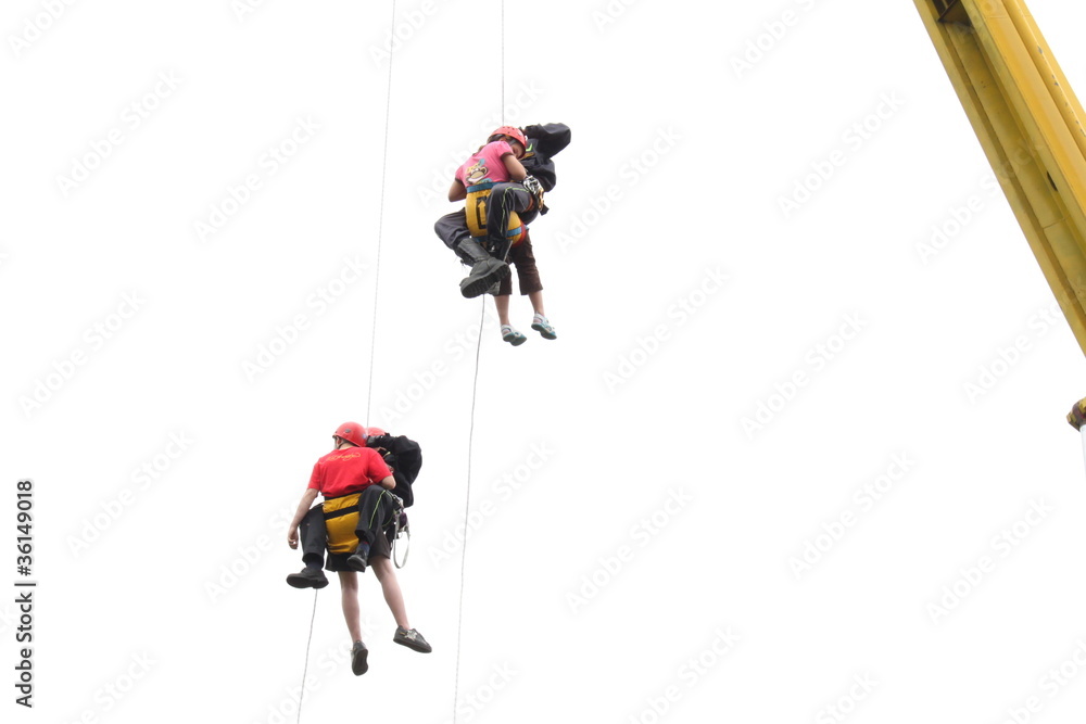 Bungee jump from a crane