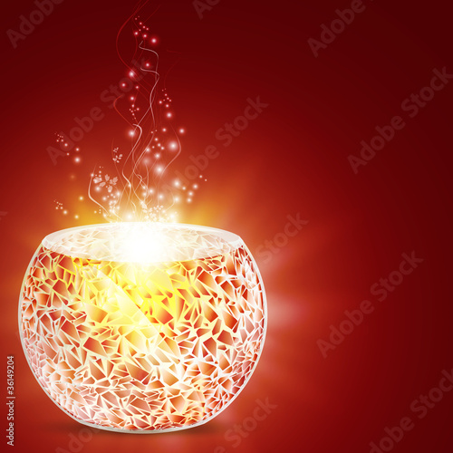 holiday mosaic candle holder