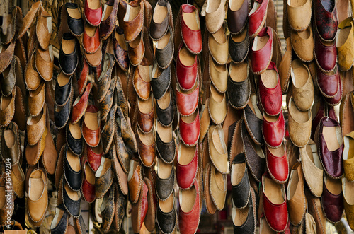 traditional slippers in souk of cairo egypt