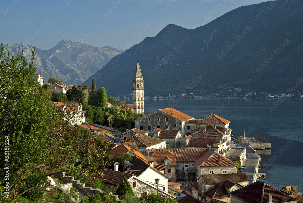 perast village in kotor bay montenegro