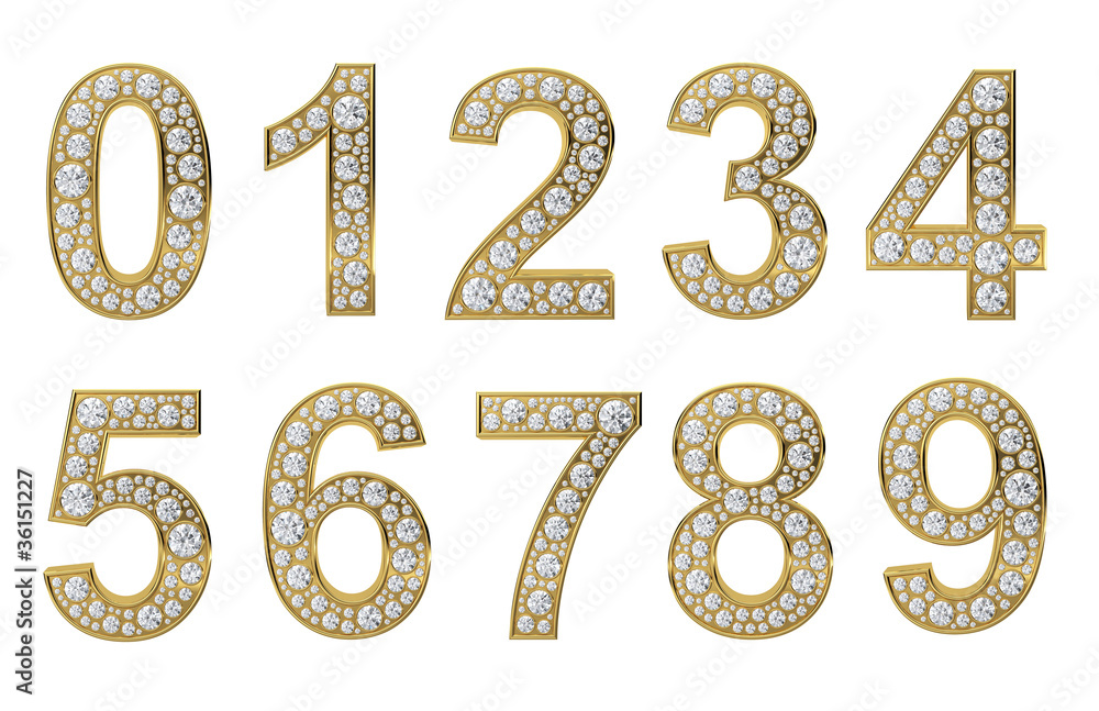 Golden numbers with white diamonds