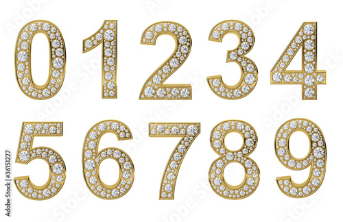 Golden numbers with white diamonds