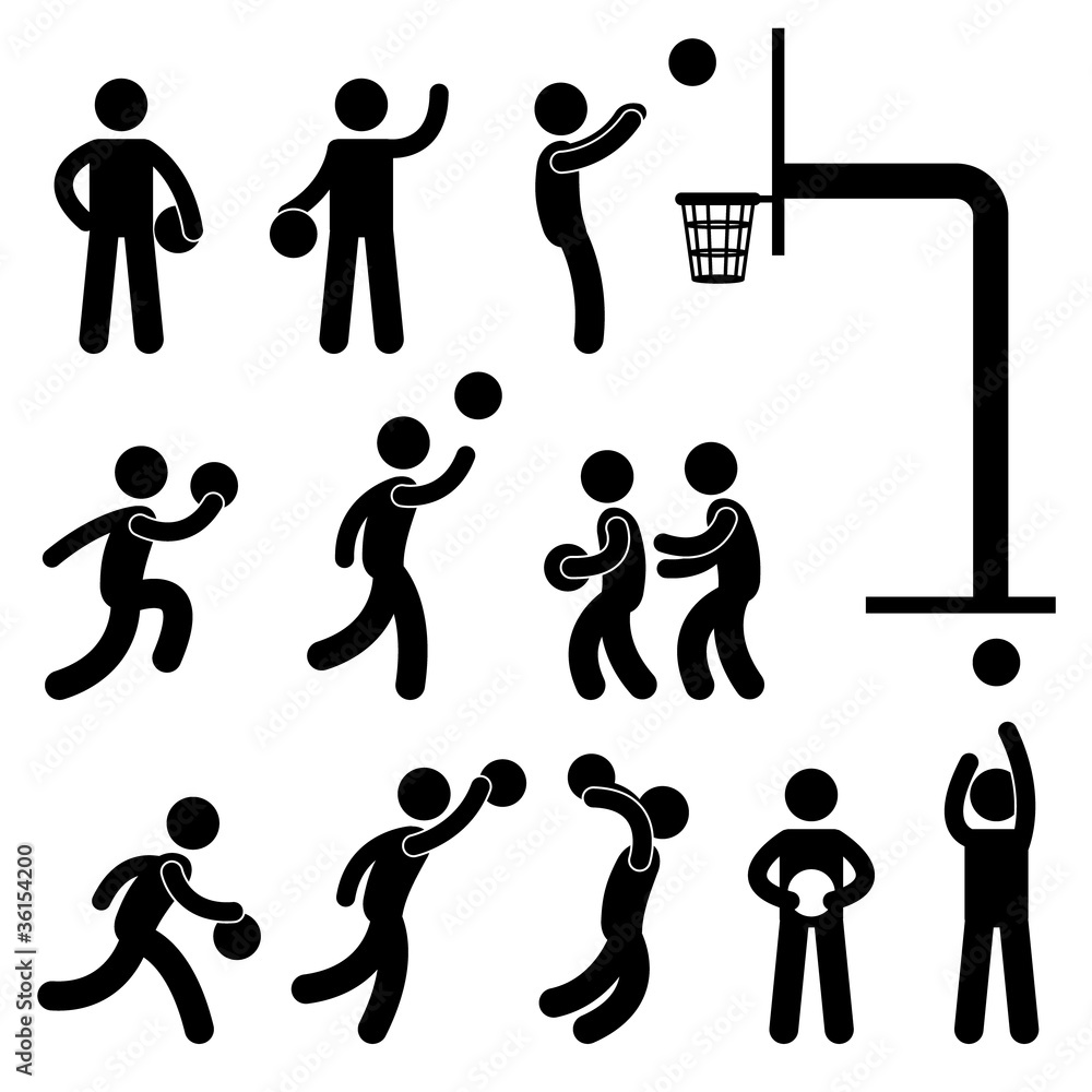 Fototapeta premium Basketball Player People Icon Sign Symbol Pictogram