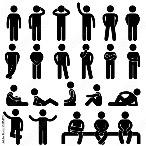 Man Basic Posture People Icon Sign Symbol Pictogram