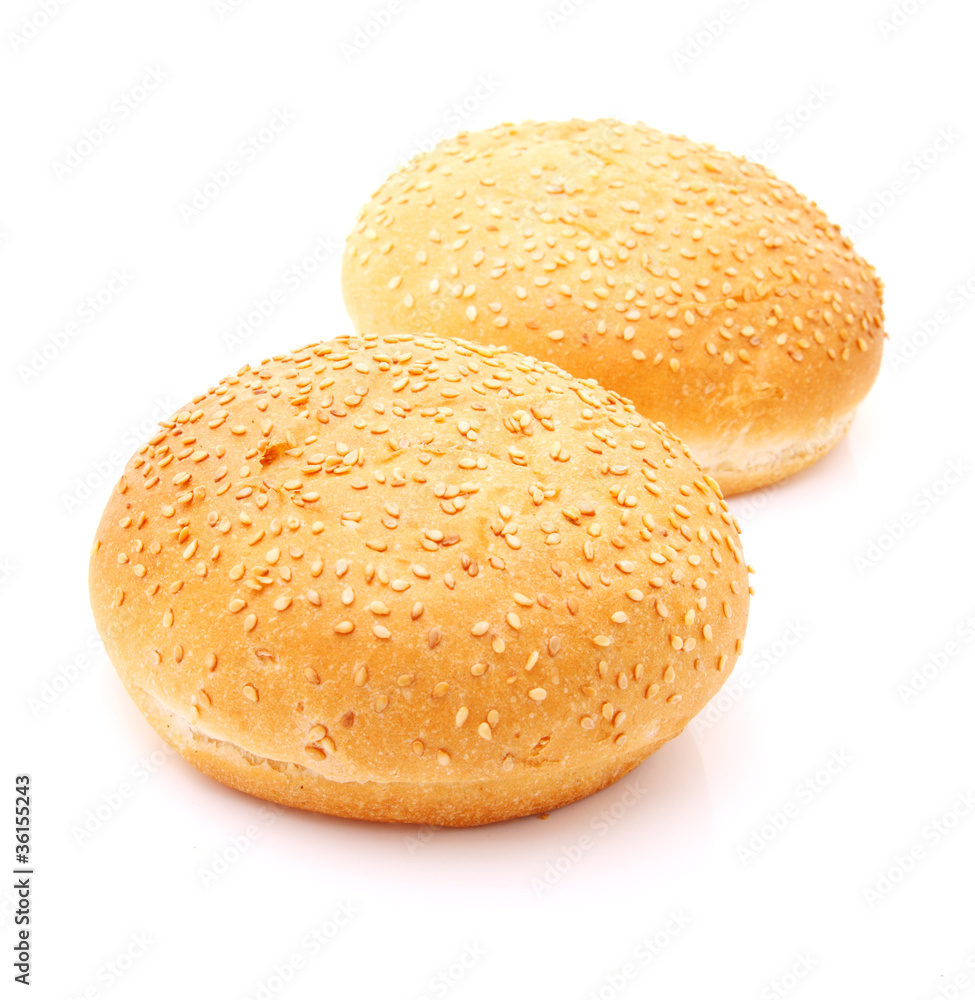 Image of buns for hamburger isolated on white Image of buns for hamburger isolated on white