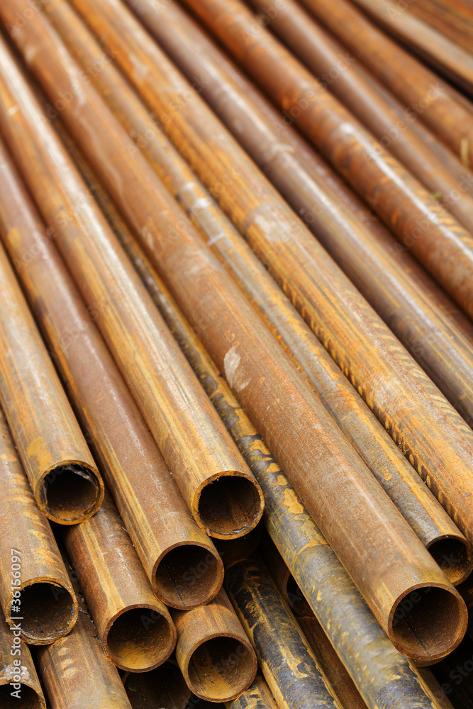 Pipes stack round cut Pipes stack round cut