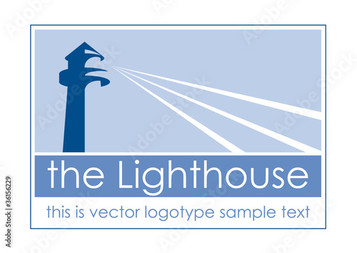 Logo lighthouse with border  # Vector