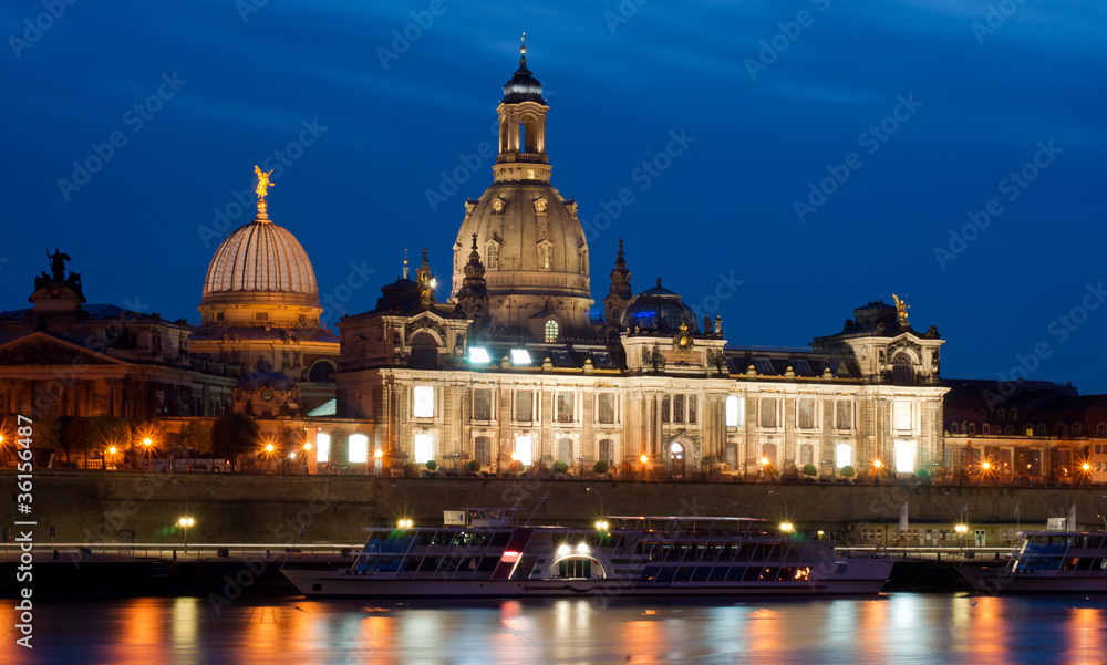 The historic city of Dresden at sunset
