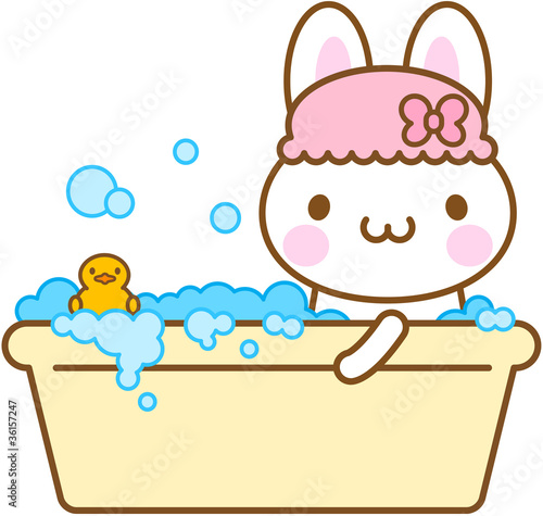 うさぎ　バスタイム