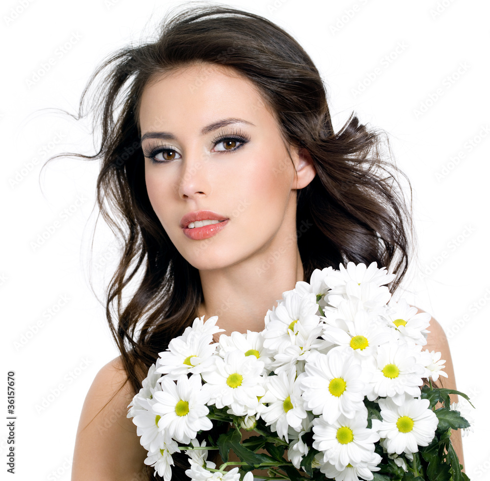 Sensuality beautiful girl with flowers Sensuality beautiful girl with flowers