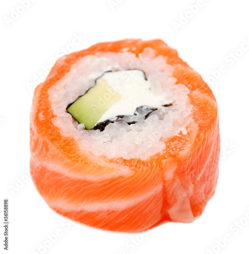 sushi on the white