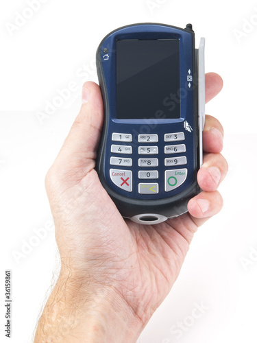 payment terminal in palm