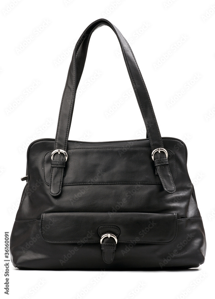 Black female shoulder bag over white Black female shoulder bag over white