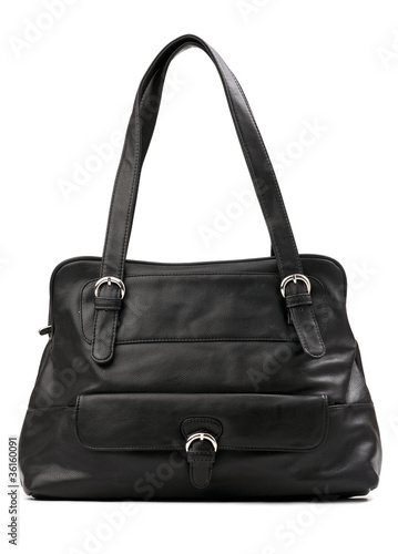 Black female shoulder bag over white