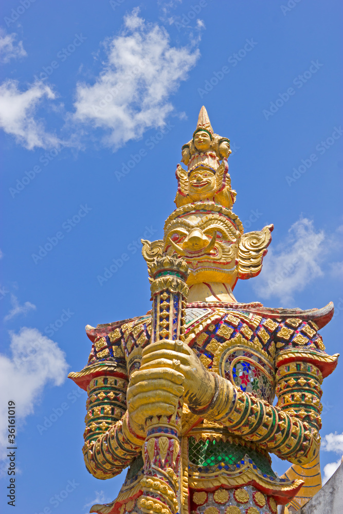 Golden giant with golden dress, Thailand