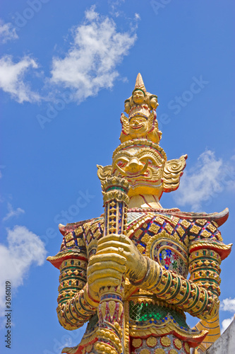 Golden giant with golden dress  Thailand