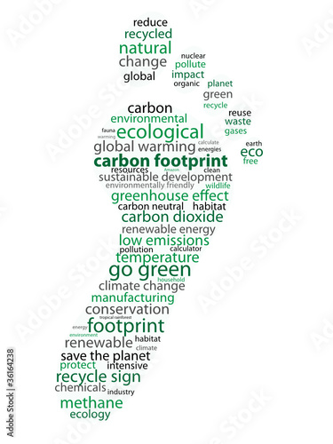 CARBON FOOTPRINT Tag Cloud (go green emissions neutral dioxide)