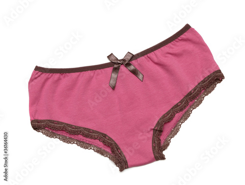 pink panties with brown  lace