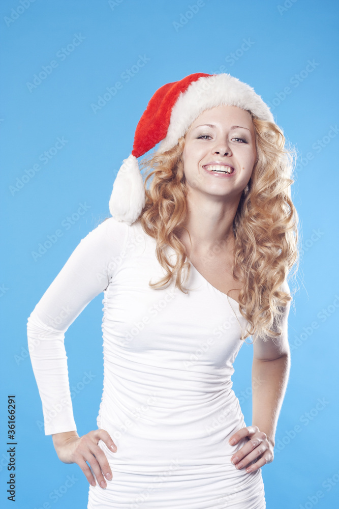 Pretty adult blond Santa girl Pretty adult blond Santa girl