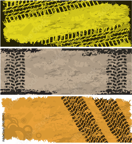 Tire track banners