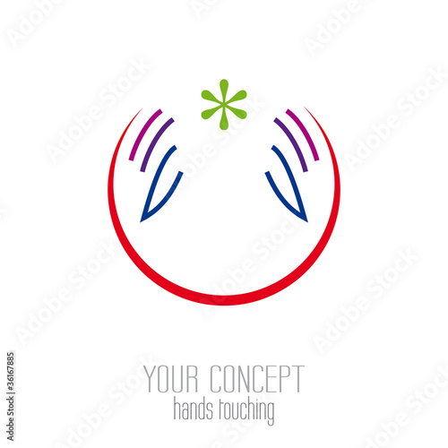 Logo solidarity, hands touching # Vector