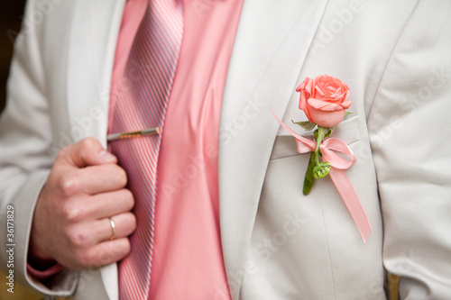 the Bouquet of the groom photo