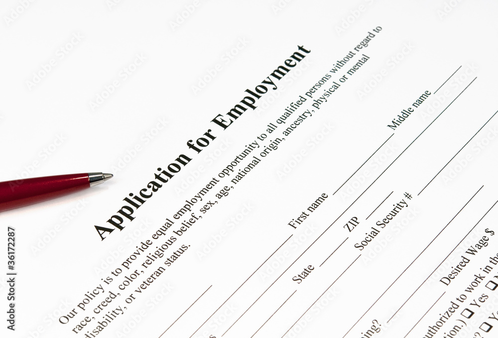 Obraz premium Application for employment
