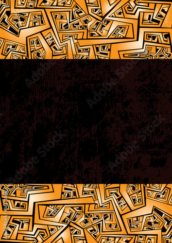Creative design grungy ornamented vector banner.