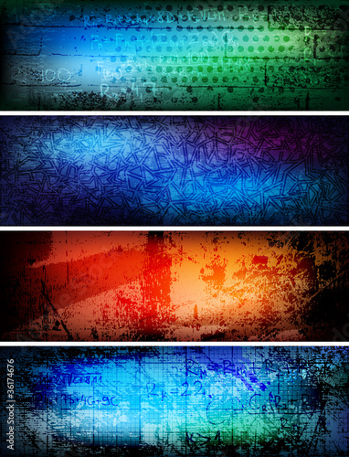 creative design grungy colorful banners