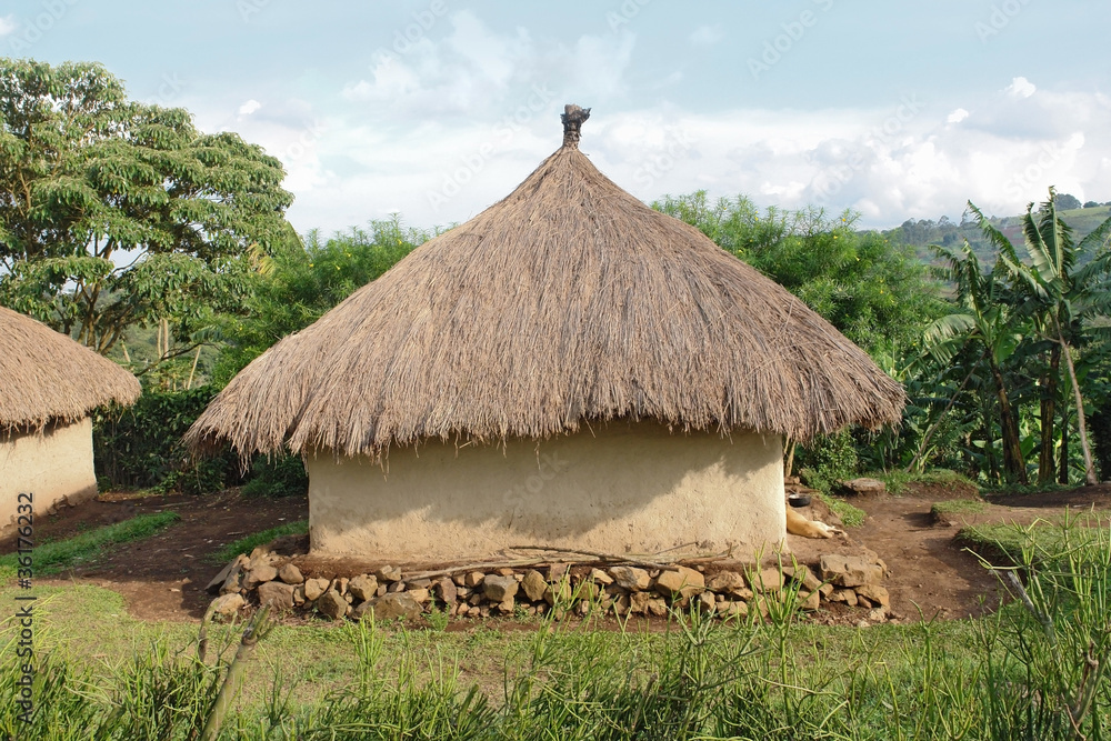 traditional village near Rwenzori Mountains traditional village near Rwenzori Mountains
