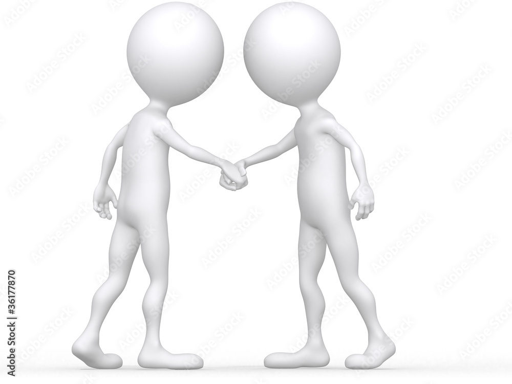 3d Close-up two businessmen shaking hands 3d Close-up two businessmen shaking hands