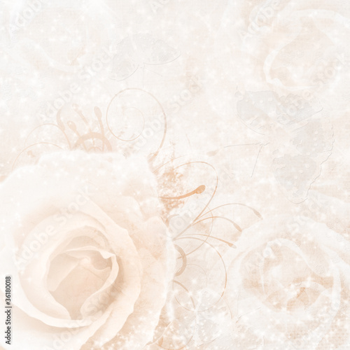 beige wedding background with roses