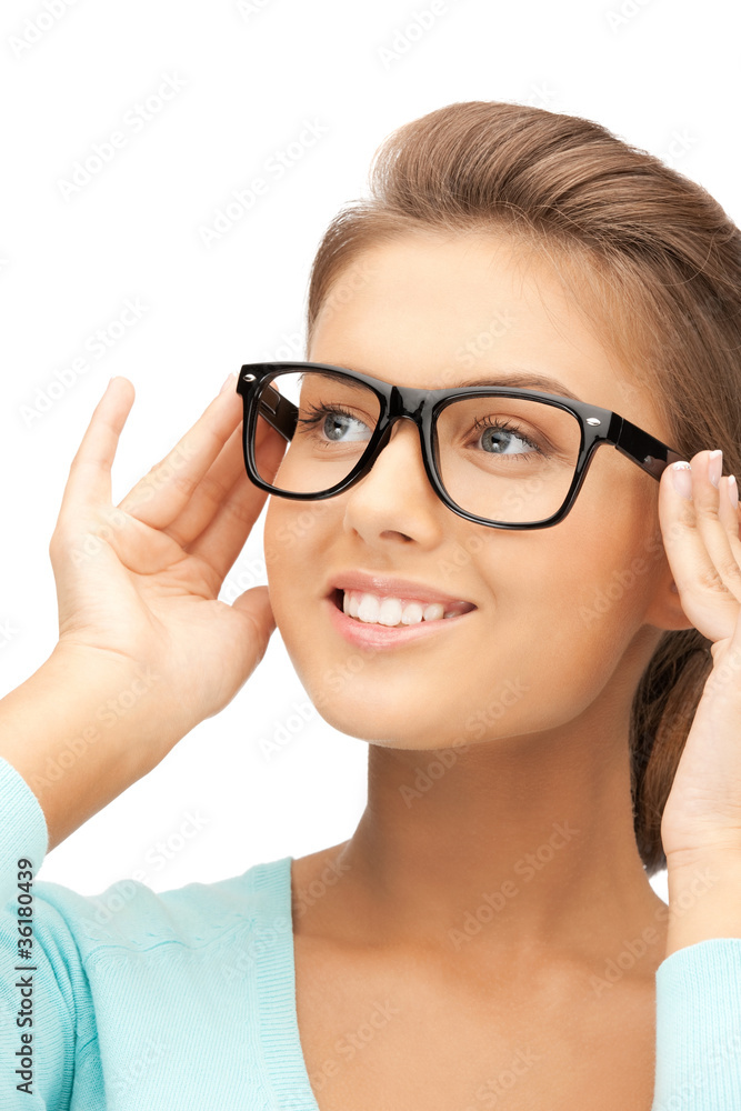 lovely woman in spectacles