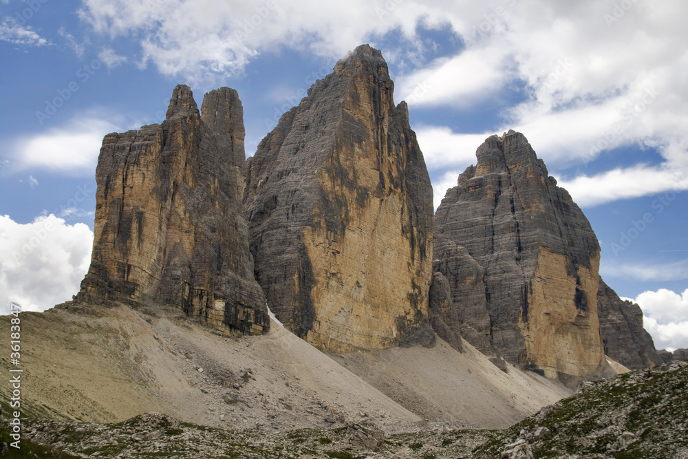 Fototapeta premium North face of Tre Cime di Lavaredo