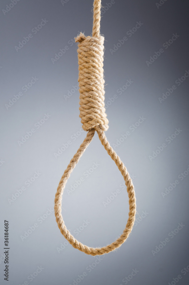 Rope noose against gradient background Rope noose against gradient background