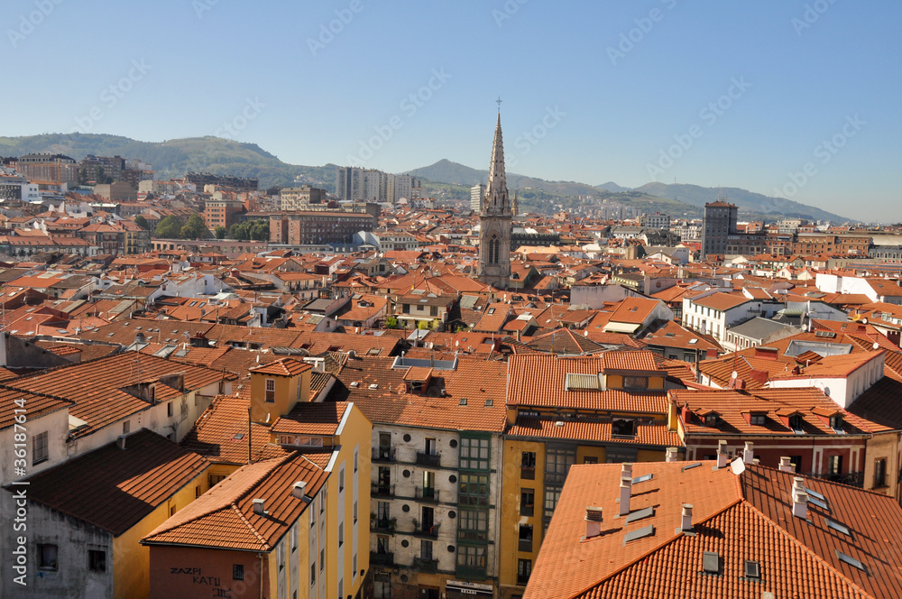 Rooftops of Bilbao city, Spain