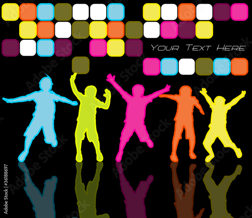 Kids Dancing In Disco Lights