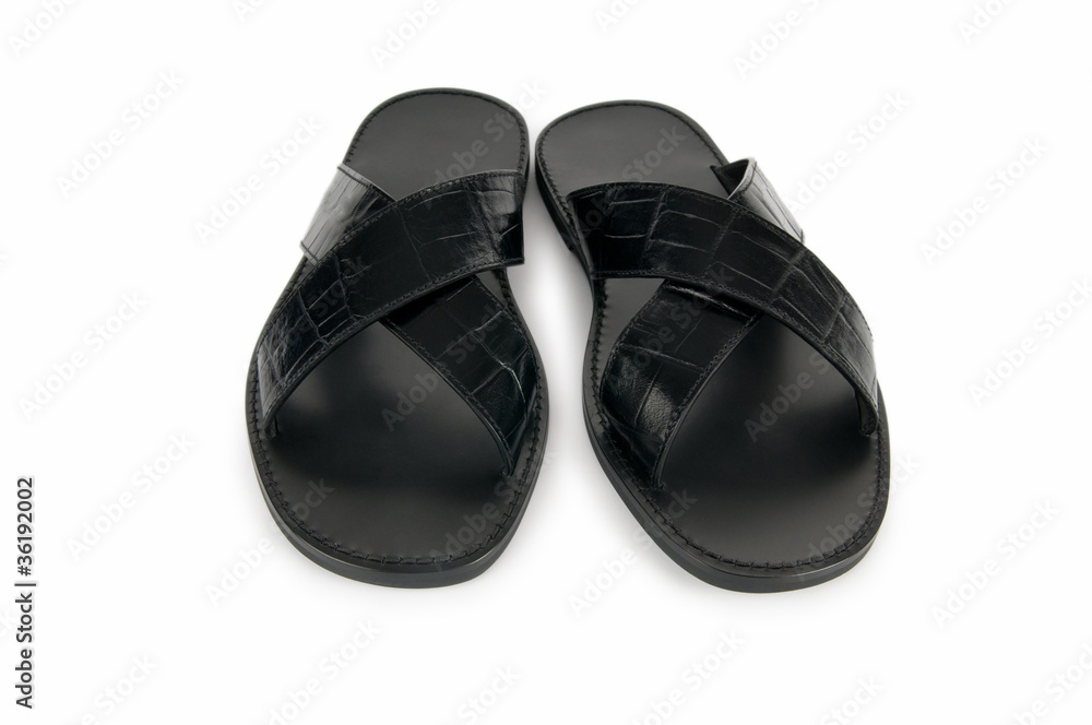 Beach shoes isolated on the white background Beach shoes isolated on the white background