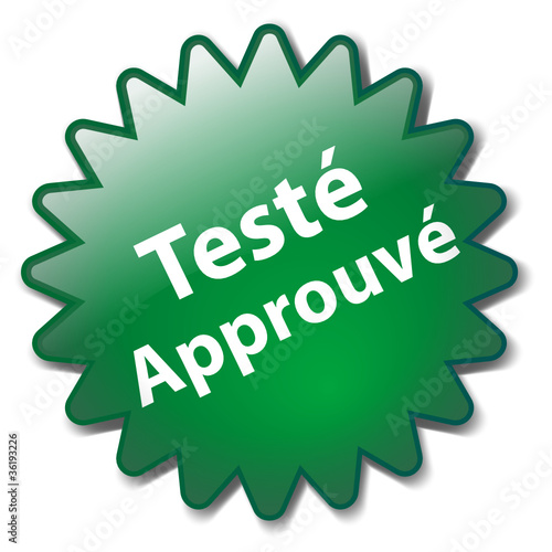 Tampon "TESTE APPROUVE" (essayé adopté satisfaction qualité)