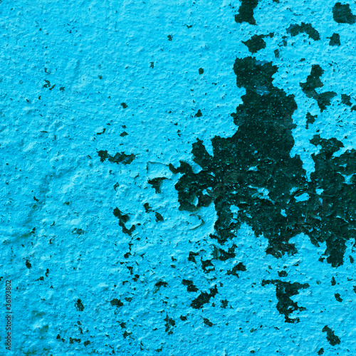 abstract blue texture old wall with cracks on the paint