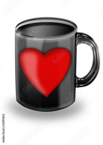 Tasse mit roten Herz